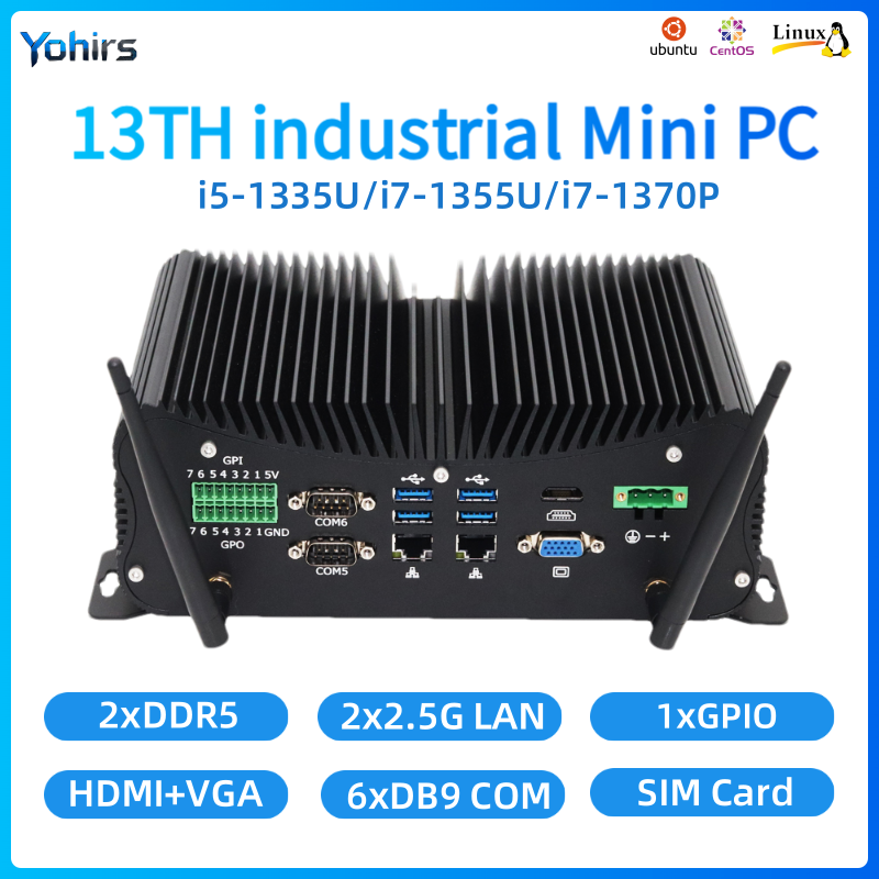 Fanless Industrial Pc Rs485 Core I7 - 13th Fanless Mini Industrial PC Intel
