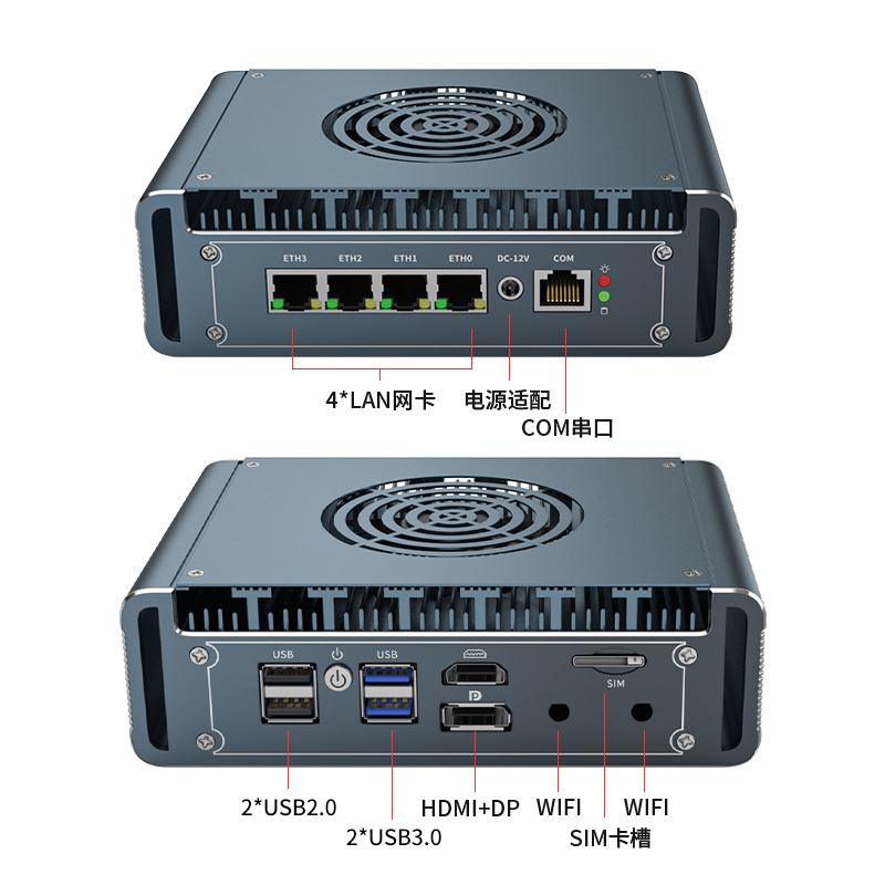 Pfsense Firewall Router 2.5G 4 I226 - 2.5G Fan Mini PC Router 13620H