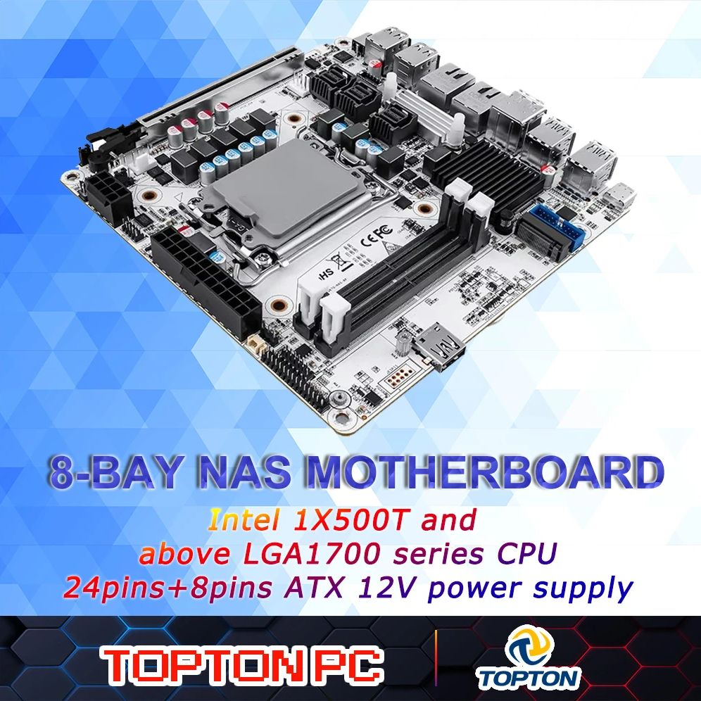 Nas Motherboard 8 Sata Mini Itx - 8-Bay NAS Mini ITX Motherboard(LGA1700 12th/13th/14th