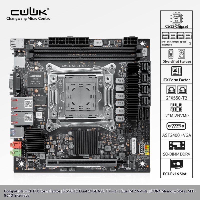 C612 LGA 2011-3 Xeon X99 Mothe - Nas Motherboard 8 Sata Mini Itx review and price
