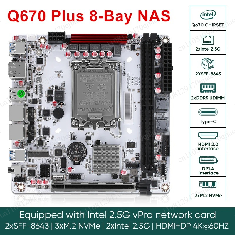 Q670 Mini-ITX NAS Motherboard  - Nas Motherboard 8 Sata Mini Itx review and price