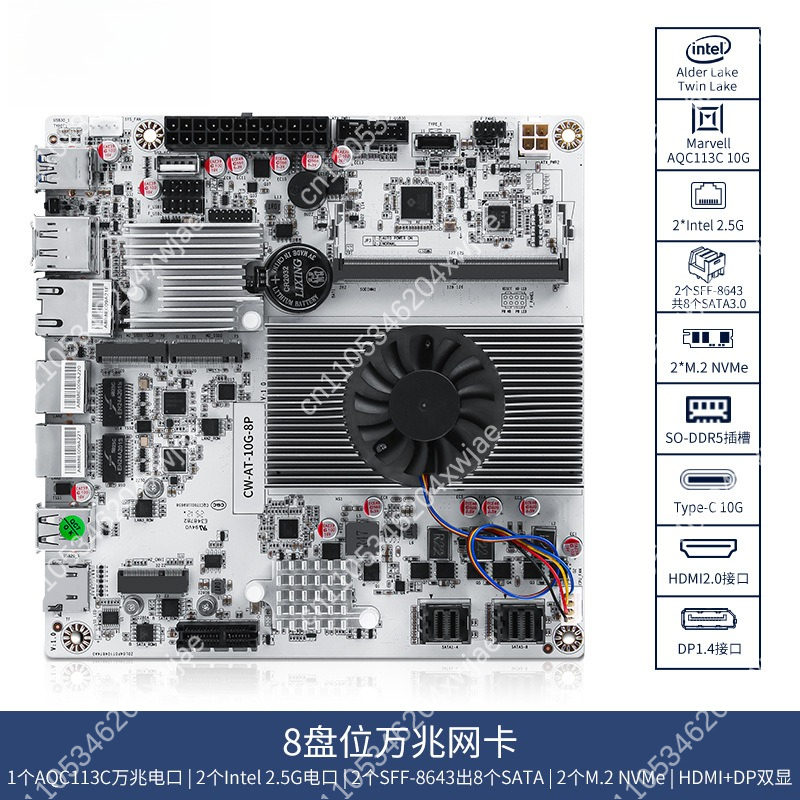 8-Bay NAS Motherboard with Int - Nas Motherboard 8 Sata Mini Itx review and price