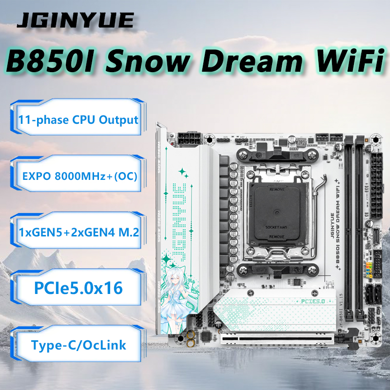 JGINYUE B850i Snow Dream WiFi  - Nas Motherboard 8 Sata Mini Itx review and price