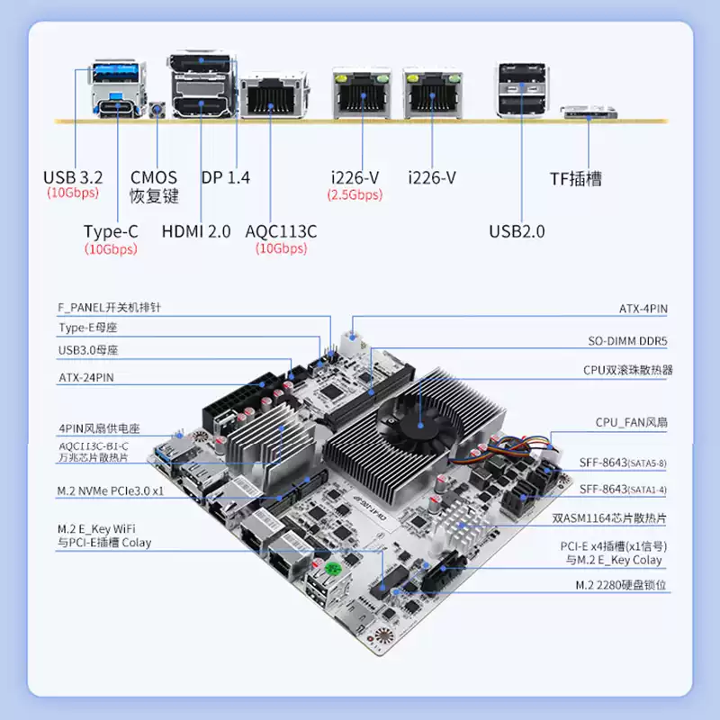 8-Bay NAS Motherboard with  N1 - Nas Motherboard 8 Sata Mini Itx review and price