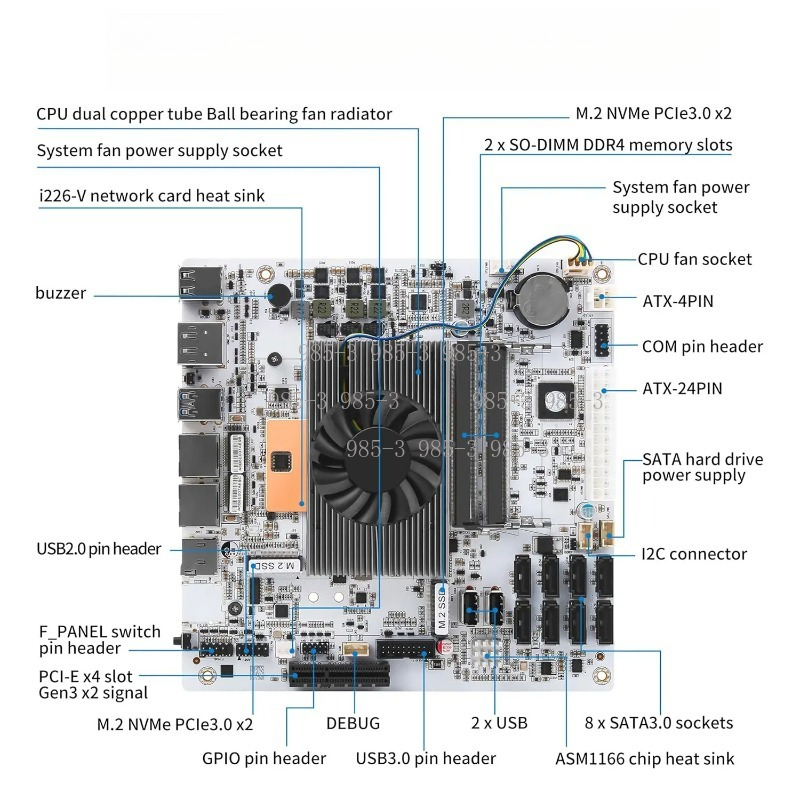 White Mini‑ITX M11 NAS Motherb - Nas Motherboard 8 Sata Mini Itx review and price