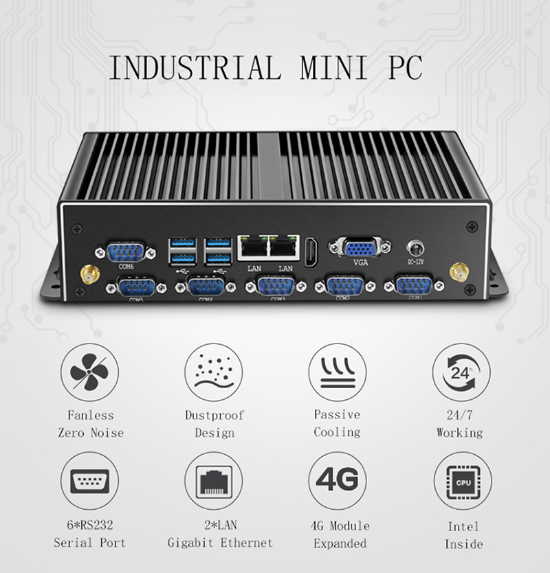 Industrial Mini PC Fanless Dua - Fanless Industrial Pc Rs485 Core I7 review and price